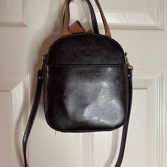 Belle Rose leather two tone brown and tan purse/crossbody bag. - Picture 3 of 11